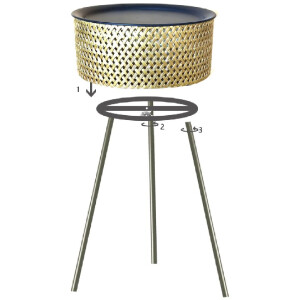 Mauro Ferretti Glovy bijzettafel Ø 35x50 cm goud zwart