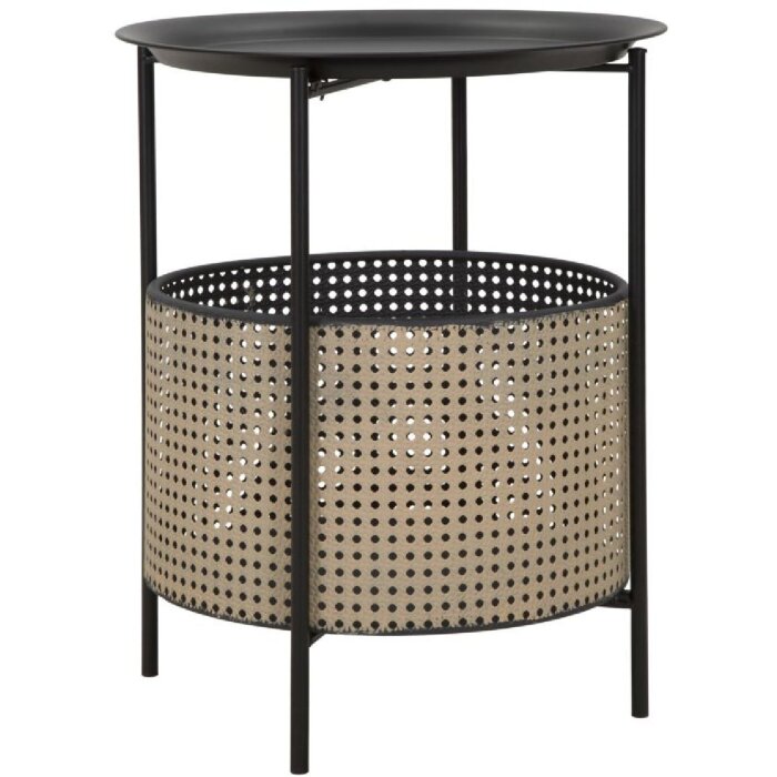 Mauro Ferretti bijzettafel Osaka Ø 40x50 cm zwart naturel