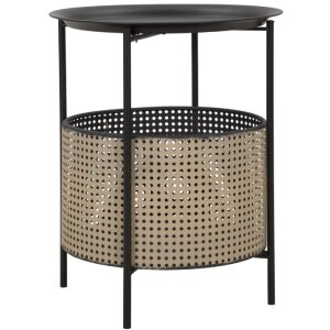 Mauro Ferretti bijzettafel Osaka Ø 40x50 cm zwart naturel