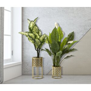 Mauro Ferretti Golvy bloemenstandaard set van 2 Ø 21x40 en 19x22 cm goud
