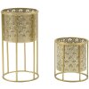 Mauro Ferretti Golvy bloemenstandaard set van 2 Ø 21x40 en 19x22 cm goud