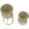 Mauro Ferretti Golvy bloemenstandaard set van 2 Ø 21x40 en 19x22 cm goud