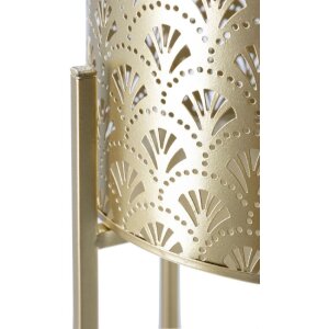 Mauro Ferretti Golvy bloemenstandaard set van 2 Ø 21x52 en 19x42 cm goud