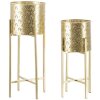 Mauro Ferretti Golvy bloemenstandaard set van 2 Ø 21x52 en 19x42 cm goud