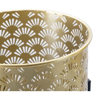 Mauro Ferretti Glissy bloemenstandaard set van 2 Ø 21x38 en 19x28 cm goud zwart