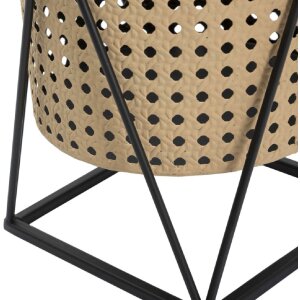 Mauro Ferretti Osaka bloemenstandaard set van 2 Ø 21x40 en 19x22 cm zwart crème