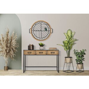Mauro Ferretti Osaka bloemenstandaard set van 2 Ø 21x40 en 19x22 cm zwart crème