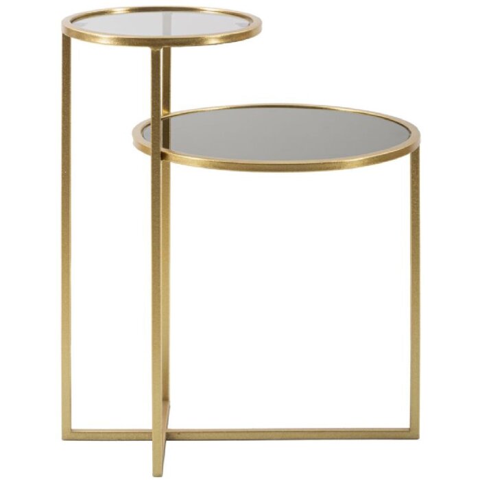 Mauro Ferretti bijzettafel 2 niveaus 50x40x60,5 cm goud