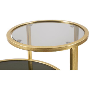 Mauro Ferretti bijzettafel 2 niveaus 50x40x60,5 cm goud