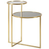 Mauro Ferretti bijzettafel 2 niveaus 50x40x60,5 cm goud