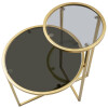 Mauro Ferretti bijzettafel 2 niveaus 50x40x60,5 cm goud