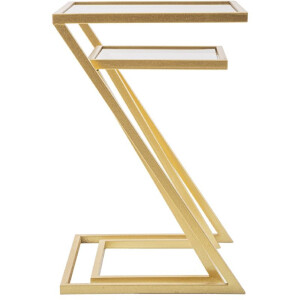 Mauro Ferretti bijzettafels Z set van 2 40x40x60 en 30x30x50 cm goud