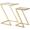 Mauro Ferretti bijzettafels Z set van 2 40x40x60 en 30x30x50 cm goud