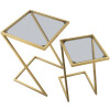Mauro Ferretti bijzettafels Z set van 2 40x40x60 en 30x30x50 cm goud