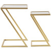 Mauro Ferretti bijzettafels Z set van 2 40x40x60 en 30x30x50 cm goud