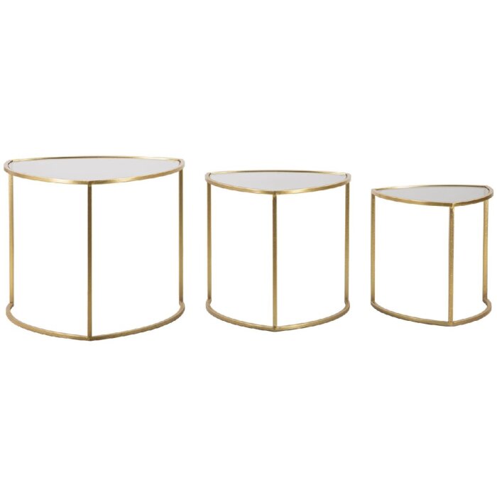 Mauro Ferretti bijzettafel Triangle set van 3 Ø 60x50-50x45-40x40 cm goud