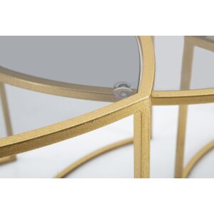 Mauro Ferretti bijzettafel Triangle set van 3 Ø 60x50-50x45-40x40 cm goud