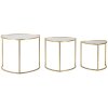Mauro Ferretti bijzettafel Triangle set van 3 Ø 60x50-50x45-40x40 cm goud