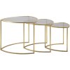 Mauro Ferretti bijzettafel Triangle set van 3 Ø 60x50-50x45-40x40 cm goud