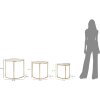 Mauro Ferretti bijzettafel Triangle set van 3 Ø 60x50-50x45-40x40 cm goud