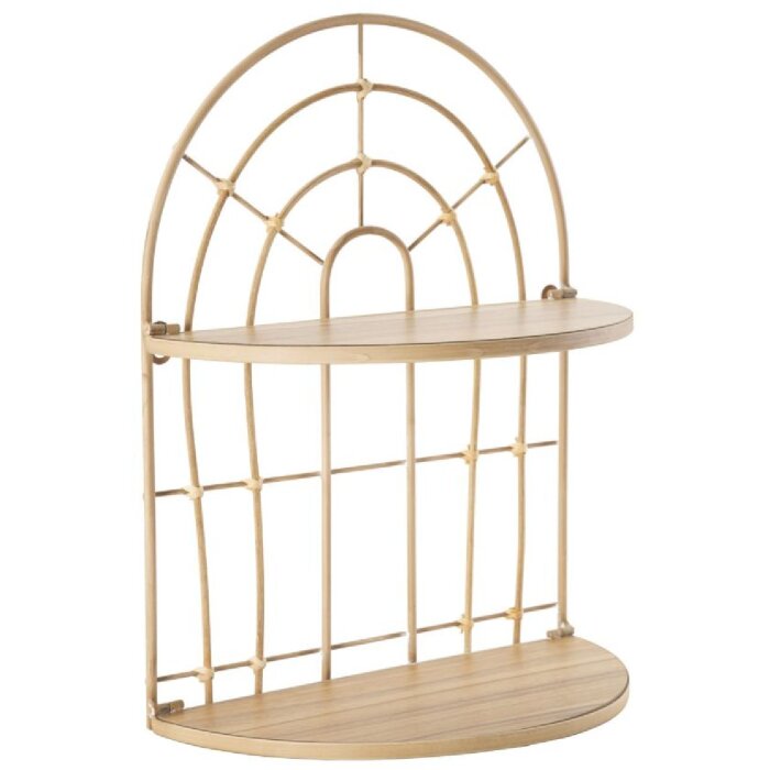 Mauro Ferretti wandplank Dubbele plank boog 34,5x18x45,5 cm bruin