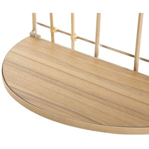 Mauro Ferretti wandplank Dubbele plank boog 34,5x18x45,5 cm bruin