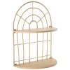 Mauro Ferretti wandplank Dubbele plank boog 34,5x18x45,5 cm bruin