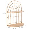 Mauro Ferretti wandplank Dubbele plank boog 34,5x18x45,5 cm bruin