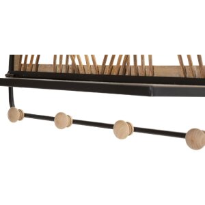 Mauro Ferretti wandplank Oporto met haken 46x15,5x30 cm zwart bruin