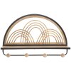 Mauro Ferretti wandplank Oporto met haken 46x15,5x30 cm zwart bruin