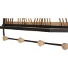 Mauro Ferretti wandplank Oporto met haken 46x15,5x30 cm zwart bruin