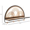 Mauro Ferretti wandplank Oporto met haken 46x15,5x30 cm zwart bruin