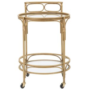 Mauro Ferretti serveerwagen Panama rond Ø 51x74 cm bruin