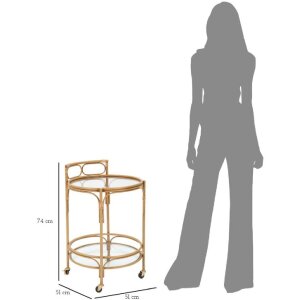 Mauro Ferretti serveerwagen Panama rond Ø 51x74 cm bruin