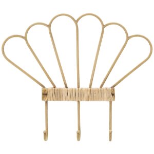 Mauro Ferretti wandhaak Panama 3 haken 37,5x5x32,5 cm bruin