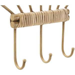 Mauro Ferretti wandhaak Panama 3 haken 37,5x5x32,5 cm bruin