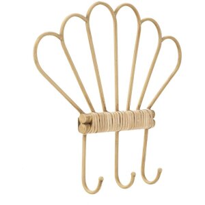 Mauro Ferretti wandhaak Panama 3 haken 37,5x5x32,5 cm bruin