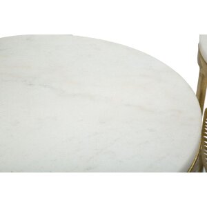 Mauro Ferretti bijzettafel blad set 2 stuks Ø 35x65.5-30x60.5 goud