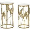 Mauro Ferretti bijzettafel blad set 2 stuks Ø 35x65.5-30x60.5 goud