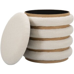 Mauro Ferretti poef Damascus Line rond Ø 40x42 cm naturel