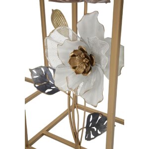 Mauro Ferretti bijzettafel bloemenset 2 stuks 36x36x70-30x30x60 cm veelkleurig