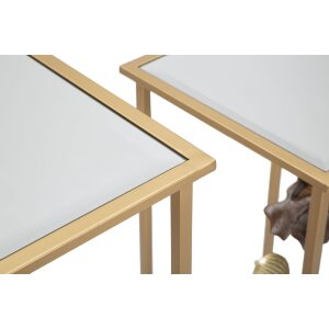 Mauro Ferretti bijzettafel bloemenset 2 stuks 36x36x70-30x30x60 cm veelkleurig