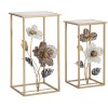 Mauro Ferretti bijzettafel bloemenset 2 stuks 36x36x70-30x30x60 cm veelkleurig