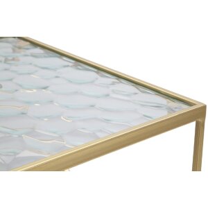 Mauro Ferretti bijzettafelset Glassy 2st 31,5x31,5x68 en 28x28x64 cm goud