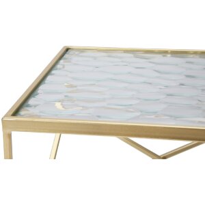 Mauro Ferretti bijzettafelset Glassy 2st 31,5x31,5x68 en 28x28x64 cm goud
