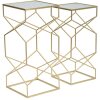 Mauro Ferretti bijzettafelset Glassy 2st 31,5x31,5x68 en 28x28x64 cm goud