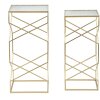Mauro Ferretti bijzettafelset Glassy 2st 31,5x31,5x68 en 28x28x64 cm goud