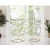 Mauro Ferretti bijzettafelset Glassy 2st 31,5x31,5x68 en 28x28x64 cm goud
