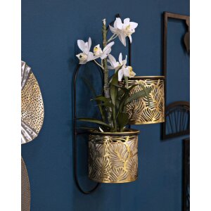 Mauro Ferretti wandvaas Hong dubbel 27x14x48 cm zwart goud