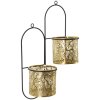Mauro Ferretti wandvaas Hong dubbel 27x14x48 cm zwart goud